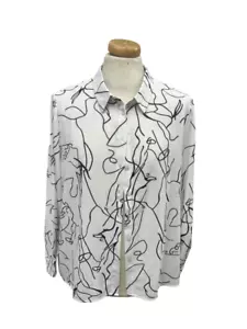 Lipsy Long Sleeve Shirt Size 16 Abstract Print Long Sleeve Button Down - Picture 1 of 6