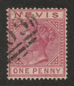 1884 Nevis - Sc# 23 - One Penny, QV - Used Cv$20 - Picture 1 of 1