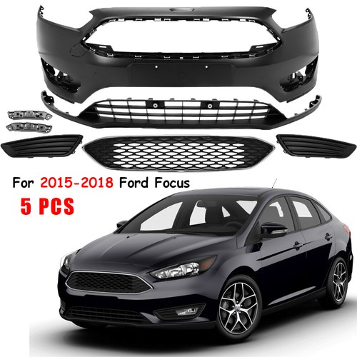 Front Bumper Grille Valances Left & Right For 2012-2014 Ford Focus - Black OE Spec