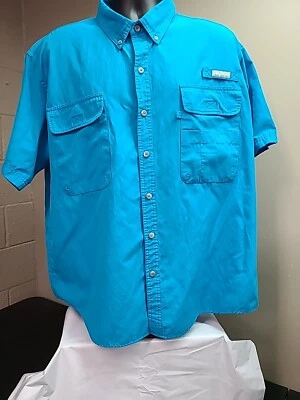 G.H. Bass & Co. Fishing Shirt Mens  Blue 2XL Vented Button Down Collar Pockets - Image 1 of 4
