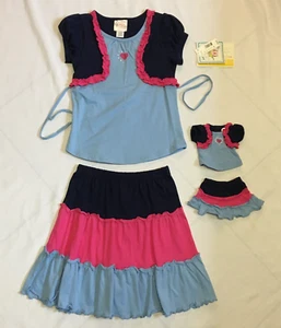 NEW Sz 14 Dollie & Me Top~Skirt Set and 18-inch Doll Set Size 14 NWT ~Free Ship - Picture 1 of 23