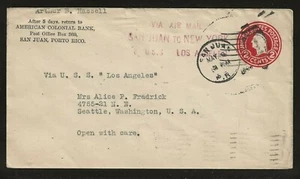 1925 U.S.S. Los Angeles (ZR3) Brief - San Juan, Porto Rico nach New York - Bild 1 von 2