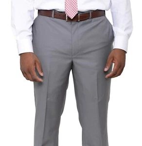 Kenneth Cole NY Classic Fit Solid Gray 100% Wool Men's Dress Pants 38W - Picture 1 of 1