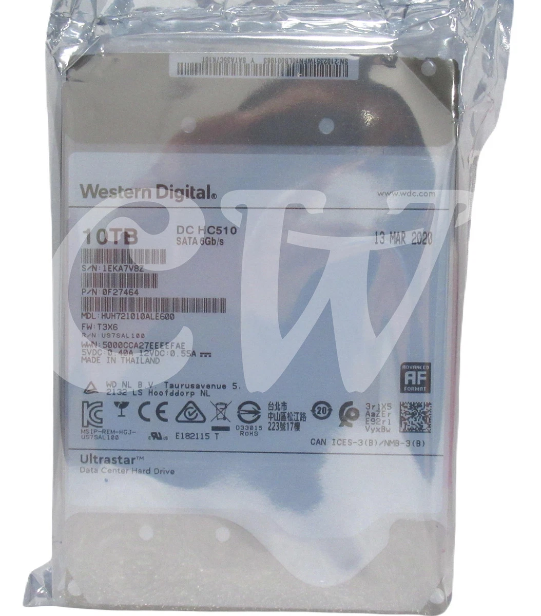 HUH721010ALE600 HGST 0F27464 10TB 7.2K RPM 6Gb/s 3.5