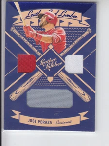 2019 Leather and Lumber Jose Peraza Triple Jersey Relic LLT-JP Reds - Picture 1 of 2