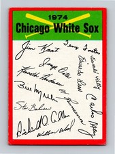 Team Checklist 1974 O-Pee-Chee #NNO Chicago White Sox EX+