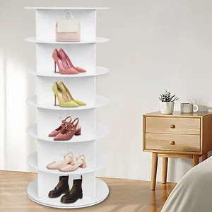 Rotating Shoe Rack 7 -Tiers Storage Shelves 360 Degree Rotating Shoe Tower Rack- - Picture 1 of 16