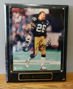 Rod Woodson Steelers Nr. 26 signiert 8 x 10 gerahmtes Foto Wandrelief mit Echtheitszertifikat - Bild 1 von 6