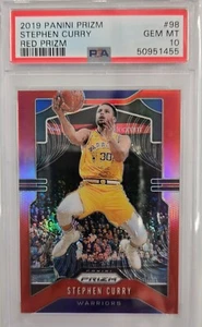 Panini Prizm Red Prizm #98 2019 Stephen Curry/299 Warriors PSA 10 GEMA como nuevo - Imagen 1 de 2