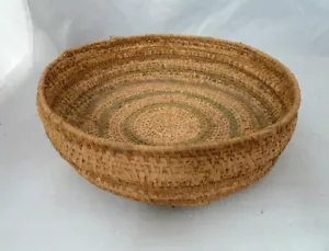 Native American Weave Basket Bowl. Nice Design. Approx 2.5" T & 8.5" D - Picture 1 of 10