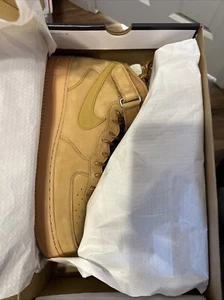 Nike Air Force 1 Mid '07 WB Size 16 Flax Wheat Gum Light Brown DJ9158 200 NIB - Picture 1 of 8