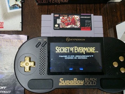 Secret of Evermore SNES Complete In Box with manual and BOTH POSTERS!! TESTED! - Image 1 of 4