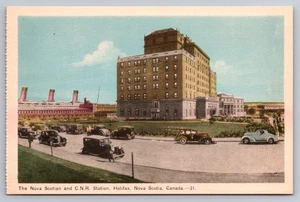 Hotel y estación CNR de Nueva Escocia Halifax NS - Envío y coches - Postal PECO - Imagen 1 de 2