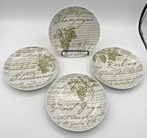 The Hamptons Weißwein/Cocktail Teller Set von Boston Warehouse ~ 4er Set Neu in OVP - Bild 1 von 9