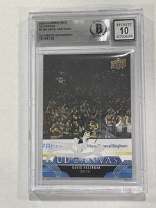 David Pastrnak Signed Upper Deck UD Canvas Card Slabbed Beckett IP Auto Bruins a - Picture 1 of 3
