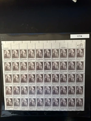 Scott 1774 Albert Einstein (1979) sheet of 50/15¢ - Image 1 of 3