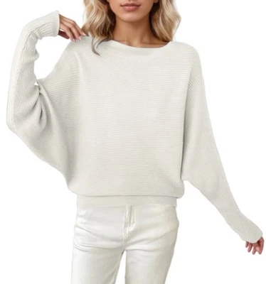 ASTR The Label Women's Off White Long Sleeve Sweater Size Large Viscose Blend - Image 1 of 4