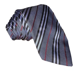 Burberry London Textured Blue Nova Signature Stripe Made In England Classic Tie - Picture 1 of 8
