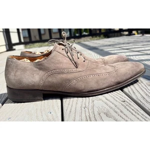 Magnanni Mens Suede Wingtip Oxford Dress Shoes - Size 13 - Made in Spain - Picture 1 of 12