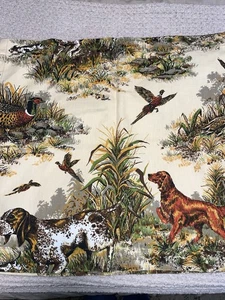 Cotton Upholstery Designer Bracco Italiano Hunting Scene 43 X 19 3/4 Valance (1) - Picture 1 of 6