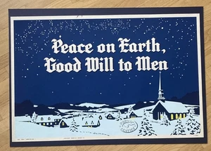 1954 Original Genuine GM Pontiac Poster 38x25” Peace On Earth Good Will To Men - Picture 1 of 10