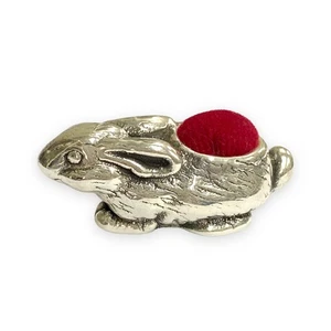 Viktorianischer Stil Sammlerstück Hase Nadelkissen 925 Sterling Silber Nähnadel - Bild 1 von 6