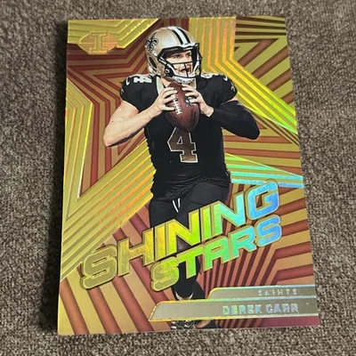2023 Panini Illusions Football Derek Carr Gold Shining Stars 4/25 - Jersey Match - Image 1 of 2