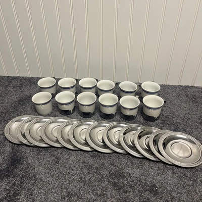 De Colección INOXRIV Juego De 12 Tazas De Té Espresso De Porcelana Italiana Italia DEMITASSE Foto 1 de 4