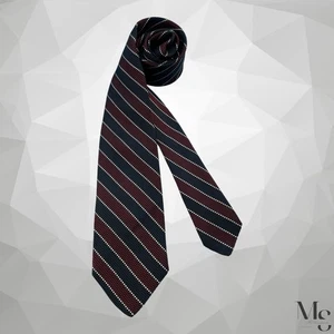 Corbata de seda a rayas BROOKS BROTHERS azul marino borgoña hecha en EE. UU. 57”-3,25” EX CD - Imagen 1 de 5