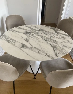 Knoll Tulip Marble Round Dining Table - Image 1 of 4
