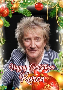 TARJETA DE NAVIDAD PERSONALIZADA ROD STEWART - Imagen 1 de 3