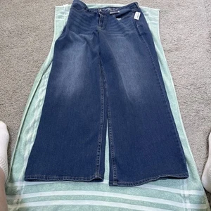 Old Navy The High Rise Wow Wide Leg 4 Pocket Blue Jeans Size 14 New With Tags - Bild 1 von 10