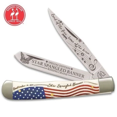 Cuchillo de Bolsillo Grúa Beso Trampero Estrella Lentejuelas Banner Edición Limitada Foto 1 de 3