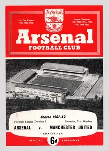Arsenal v Manchester United 1961-1962 Division One 21/10/1961 - Picture 1 of 2