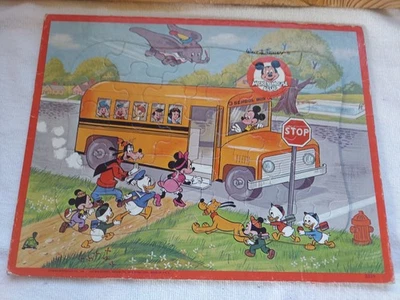 Vtg Disney Mickey Mouse Club Framed Cardboard Puzzle Jaymar - Image 1 of 3