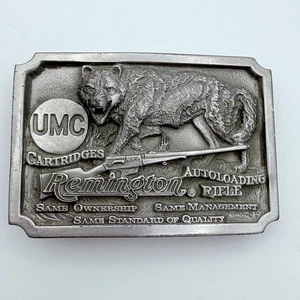 Vtg UMC Cartridges Remington Autoloading Rifle Wolf Belt Buckle - Picture 1 of 3