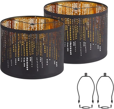 Juego de 2 pantallas de tambor negras, 12,7" x 10 pulgadas, cristal negro01  Foto 1 de 4