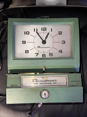 Acroprint 125NR4 Time Clock with keys! - Clock Works - Paper Untested - Image 1 of 4
