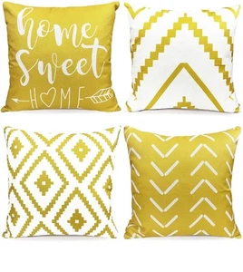 Decorative Throw Pillow Covers 18x18 Inch Yellow Pillow Covers for Couch Sofa... - Picture 1 of 2