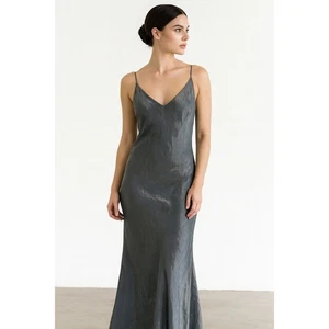 Coty Slip Dress Vintage M Black Floral Embroidered Whimsygoth Long Solid Velvet - Picture 1 of 8