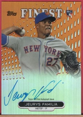 2013 Topps Finest AUTO - JEURYS FAMILIA - /99 ORANGE REFRACTOR Rookie #RA-JF RC - Image 1 of 2