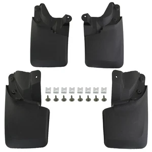 Black PVC Splash Guards 4PC for Toyota Tacoma 2016-2023 No-Drill W Hardware - Picture 1 of 7