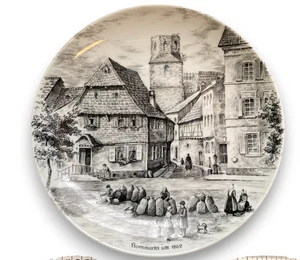 Wandteller - Bad Kreuznach - Kornmarkt um 1862 - Kaiser - Bild 1 von 2