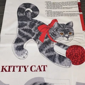 Hágalo usted mismo Corte y Coser Gris Tanby Gatito Gato Muñeca Tela ARTESANÍA Panel Instrucciones 44x24 - Imagen 1 de 5