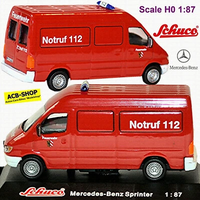 Mercedes-Benz Sprinter Bomberos Nürnberg Llamada 112 1995-2001 Rojo 1:87 Schuco - Imagen 1 de 4