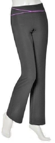 Legging de yoga HUE U13807 negro/púrpura neón control activo de humedad elástico corte bota Foto 1 de 1