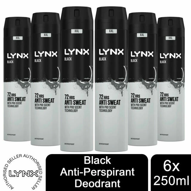 Lynx Black Antiperspirant Men Deodorant Spray - 250ml