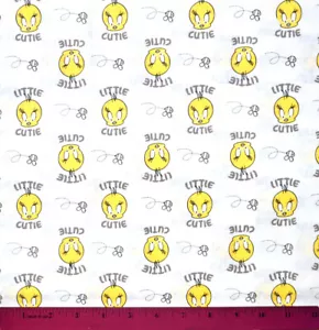 Tweety Vogel Stoff - HALBER YARD - 100 % Baumwolle Nähen Quilten Looney Tunes Toons - Bild 1 von 1