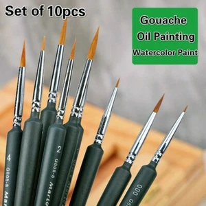 10PCS Paint Brushes Weasel Hair Brush Pen for Watercolor Paint Oil Painting - Picture 1 of 12