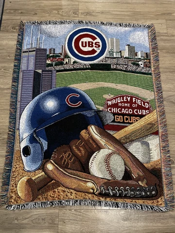 Northwest Co Chicago Cubs Baseball Wrigley Field Woven Tapestry Throw Blanket Cover